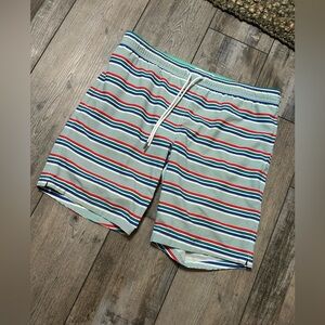 Bonobos 7-Inch E-Waist Swim Trunks Sz: M Striped shorts